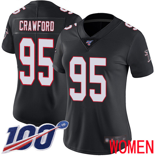 Atlanta Falcons Limited Black Women Jack Crawford Alternate Jersey NFL Football #95 100th Season Vapor Untouchable